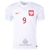 Maglia ufficiale Polonia LEWANDOWSKI 9 Casa Mondiali 2022 per Uomo